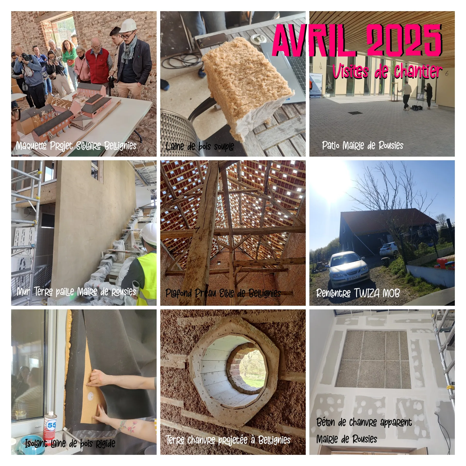 Visites de chantier TWIZa et cd2e à Rousies, Bellignies et Villers-Brulin